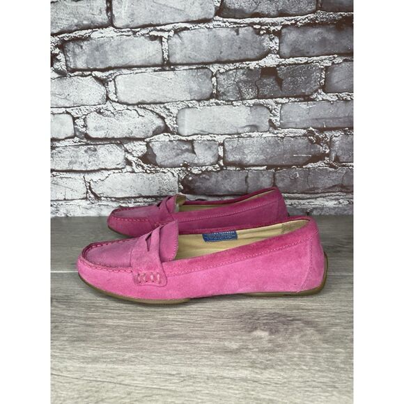 Rockport Fuchsia Pink Suede Leather Penny Loafer Driving Flats Women 8M US/38.5 - Picture 1 of 16